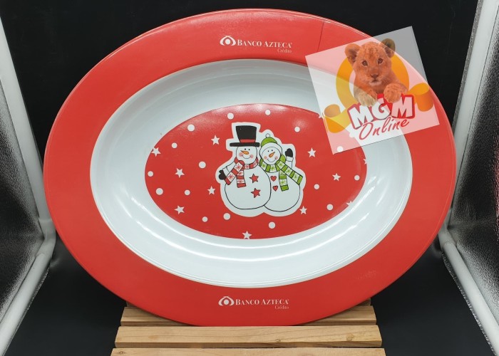 Piring Natal Piring Lauk Melamine / Piring Sayur Motif Natal