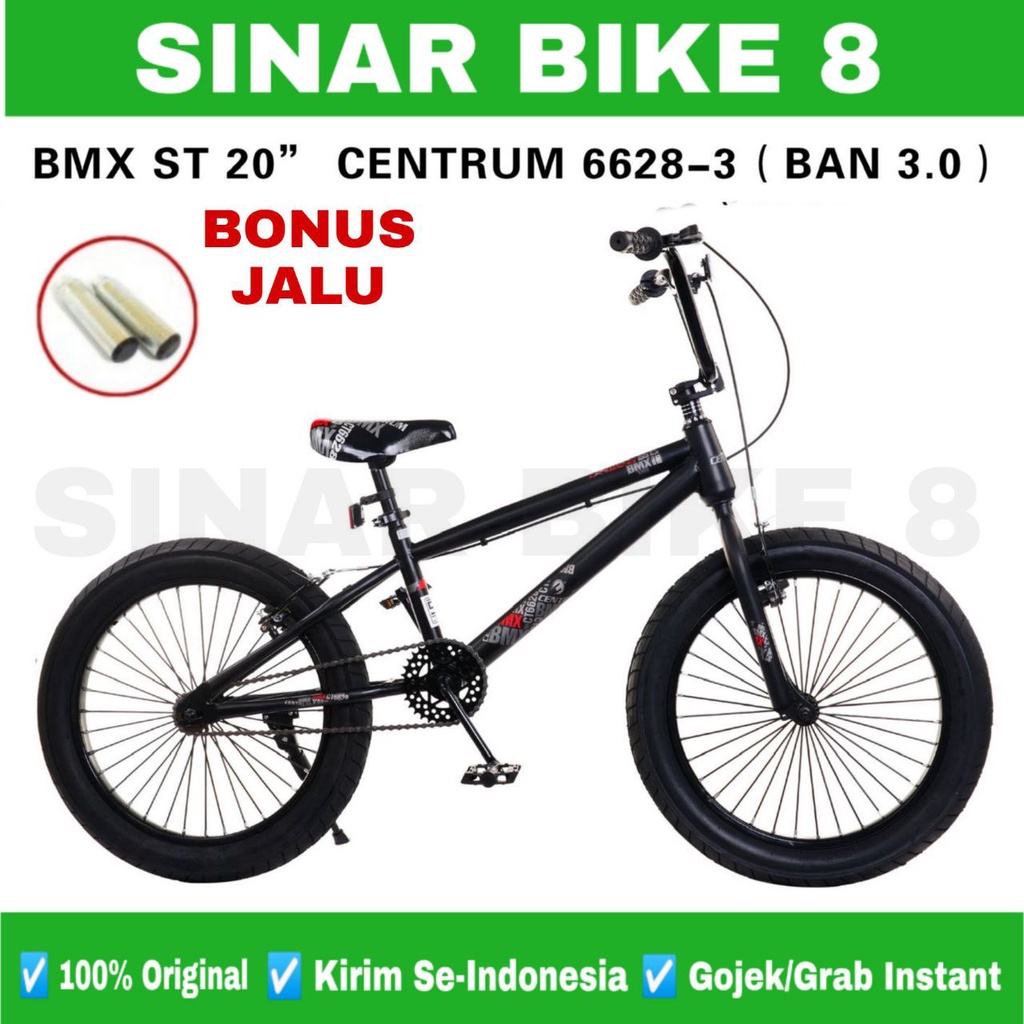 Sepeda Anak Laki Ukuran 20 Inch BMX CENTRUM CT 6628-3  Ban 2.40 kecil dan Ban 3.0 jumbo Bonus Jalu