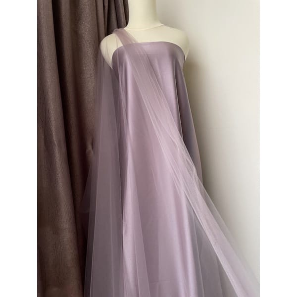 Kain Soft Tile Tulle Halus Polos Warna Ungu Taro Dusty Purple