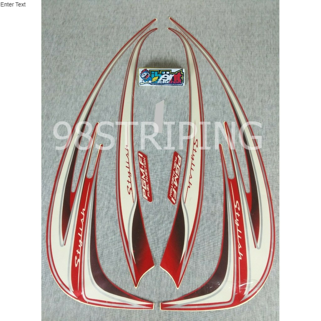 STIKER STRIPING LIS STANDAR ORI HONDA SCOOPY F1 FI STYLISH MERAH TAHUN 2014