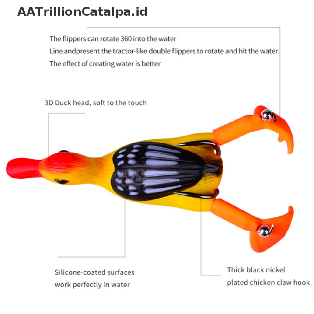 Aatrillioncatalpa 1pc Umpan Pancing Softlure Bentuk Bebek Dengan Balingbaling Ganda