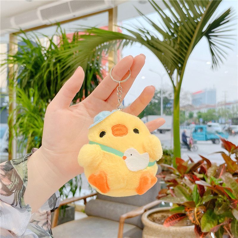 Little Yellow Chicken Plush Toy Pendant Doll Netred Chick Cute Keychain Children's Gift