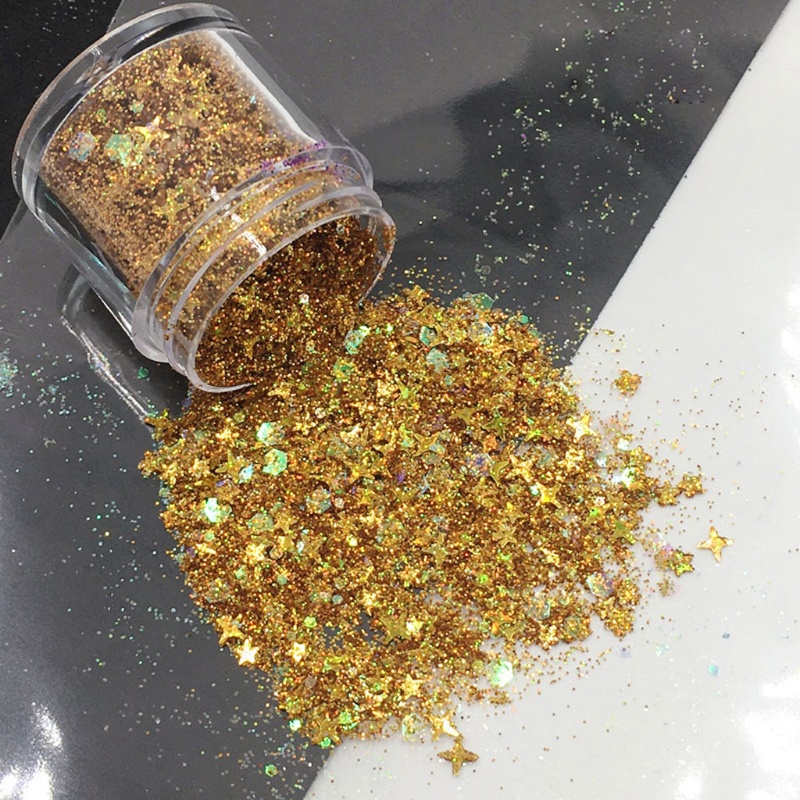 Gro Payet Glitter Bentuk Hatibintang Bahan Resin Untuk Dekorasi Perhiasan DIY