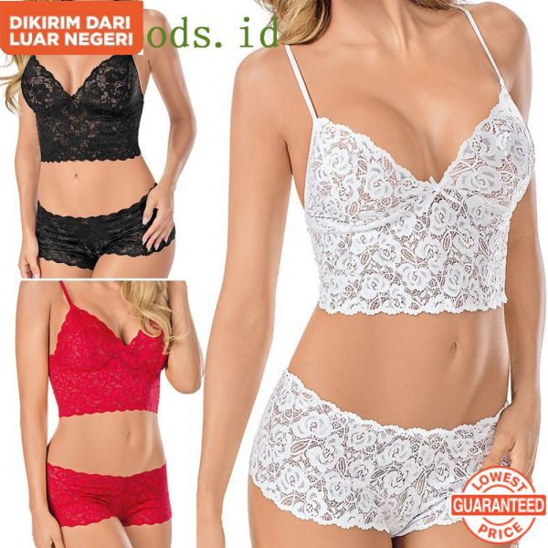 Lingerie Bodysuit Sexy Bahan Lace Tipis Transparan