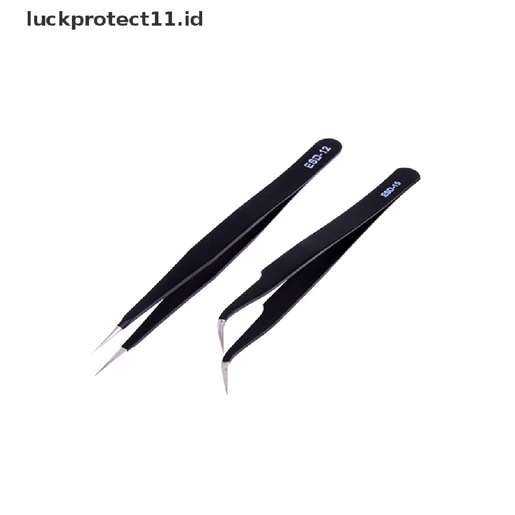 //HG&amp;ID// 2pcs Anti-static Elbow and Straight Stainless Steel Tweezers Cake Mold .