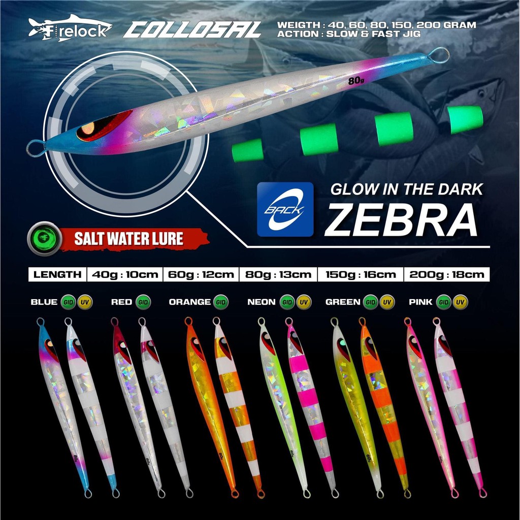 UMPAN PANCING metal jig FIRELOCK COLOSSAL 40-60-80-150-200 GRAM