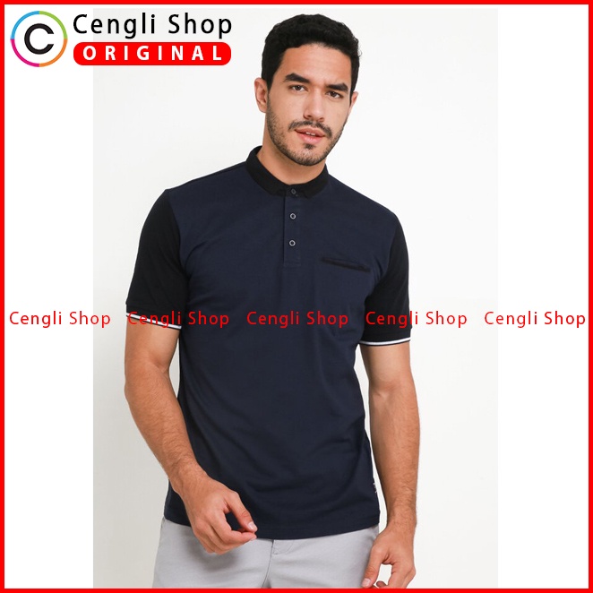 BAJU KAOS POLO PRIA CARDINAL ORIGINAL LENGAN PENDEK BIRU NAVY CA05