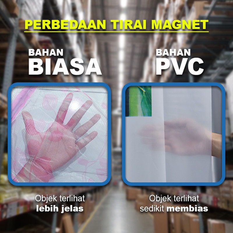 Tirai Pintu Magnet Solusi pencegah serangga masukTirai Magnet Elegan bahan plastik PVC (khusus ruangan berAC) / Tirai Pintu kama