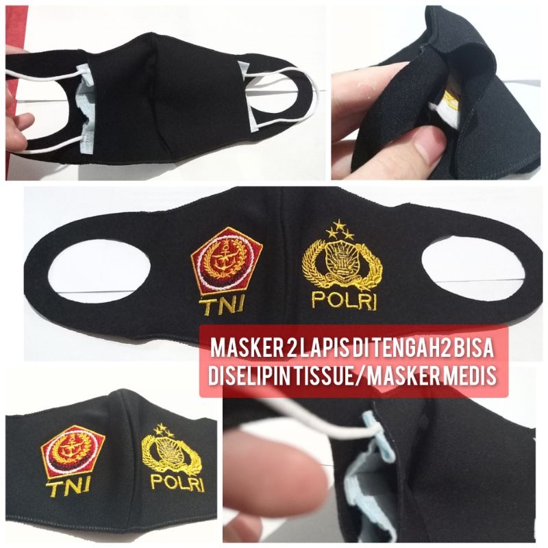 MASKER TNI POLRI BORDIR PREMIUM ASLI