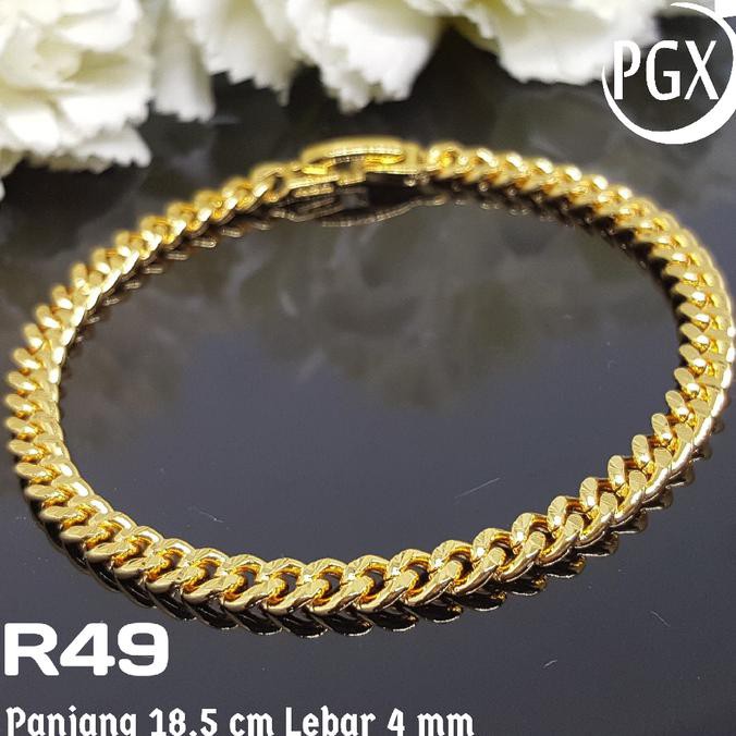 HOT PROMO R49 GELANG RANTAI TIPIS - PERHIASAN LAPIS EMAS  - XUPING YAXIYA
