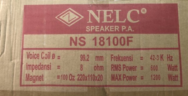 Speaker 18 inc Nelc 18100 F