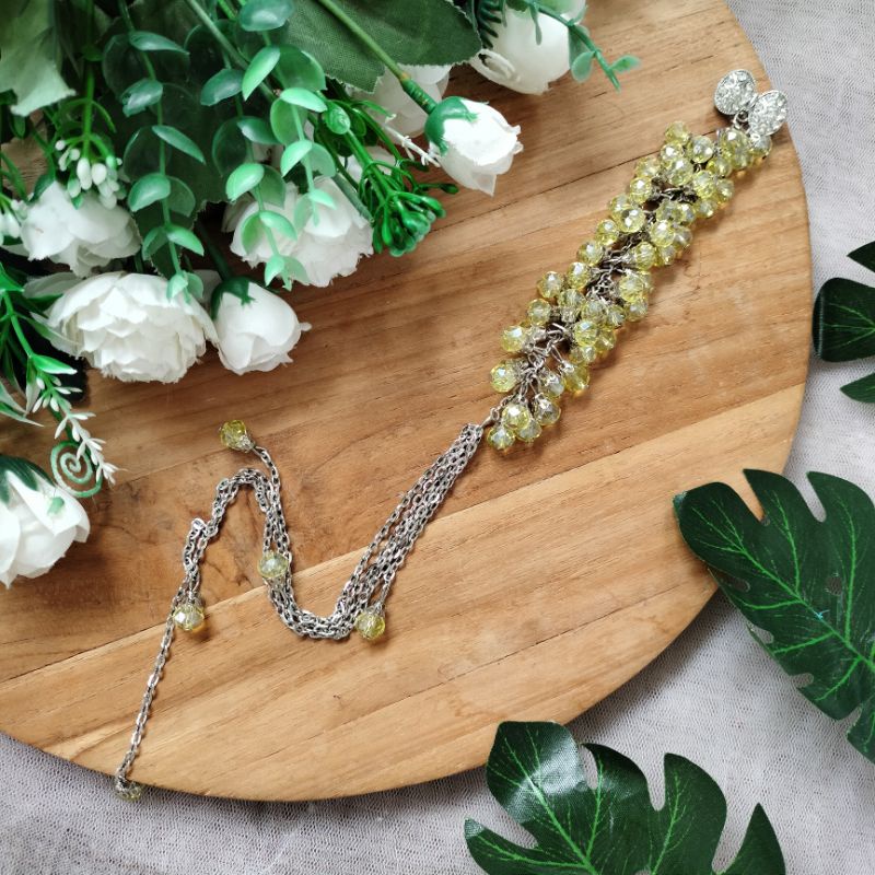 Syaira brooch / bros dagu juntai panjang-Kuning