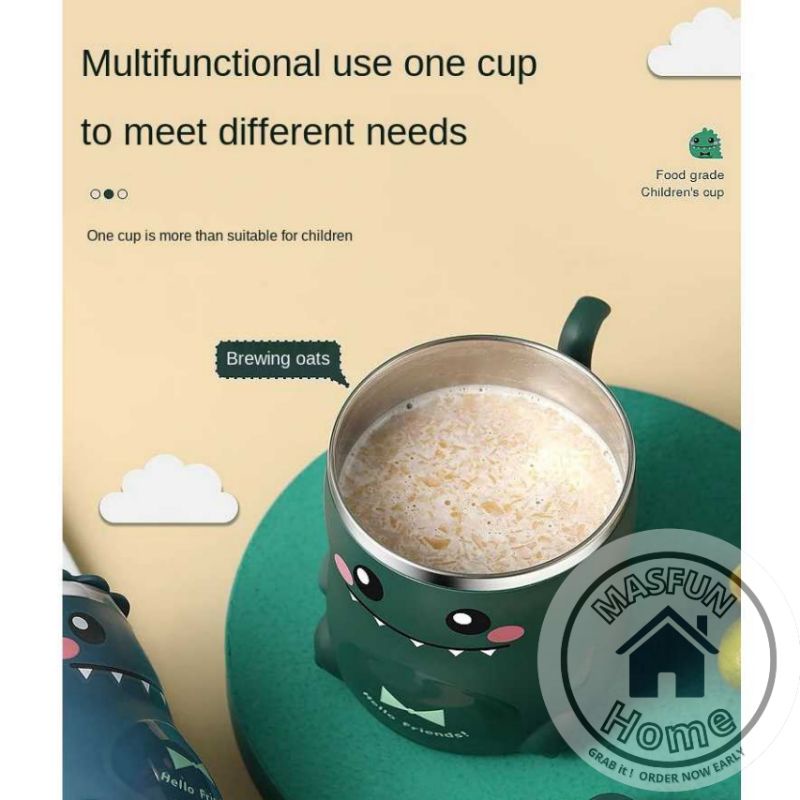 Gelas Cangkir Anak Lucu Unik Double Layer Stainless Tahan Panas