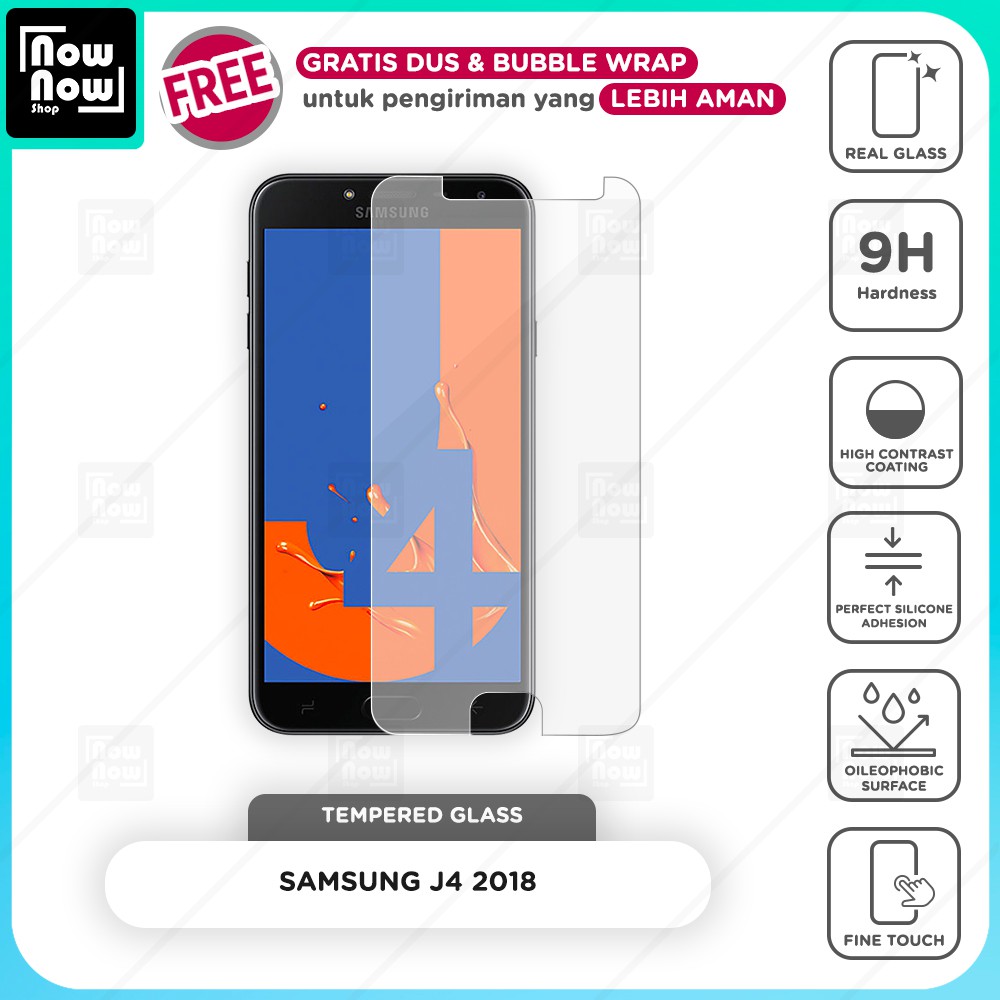 Tempered Glass Anti Gores Samsung J4 2018 Screen Guard Protector 9H Kaca Temperglass