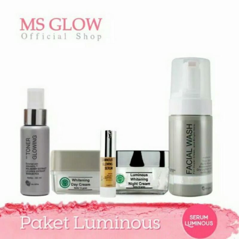 Paket Ms Glow Luminous + Serum Luminous Skincare Pemutih Wajah Glowing Msglow Whitening