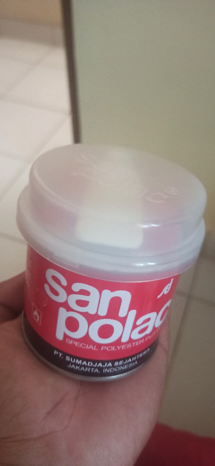 Dempul Sanpolac 250 Gr / Dempul Plastik 1/4 Kg Dempul Kayu Besi Mobil Motor Dengan Hardener