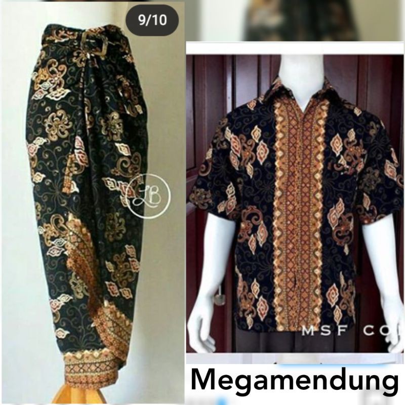 COUPLE KEMEJA &amp; KAIN LILIT batik kemeja batik Kmeja couple/grosir kebaya murah/set kebaya