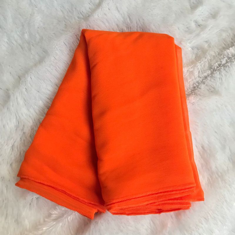 Selendang bali 2,5 m | Selendang crep cerah warna warni-Orange