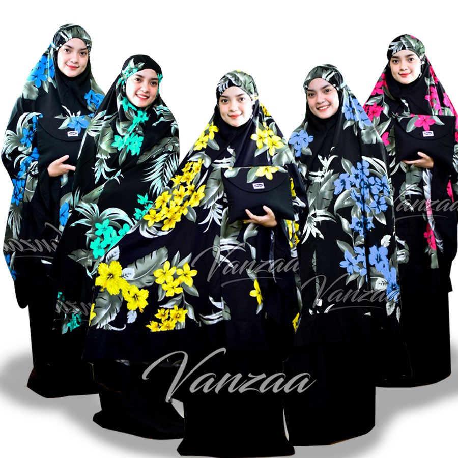 Mukena Bali Motif Sakura dem Murah Jumbo Motif By Vanzaa Collection 2022