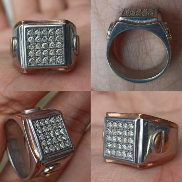 Cincin Pria Berlian Eropa Asli Natural Diamond Ring