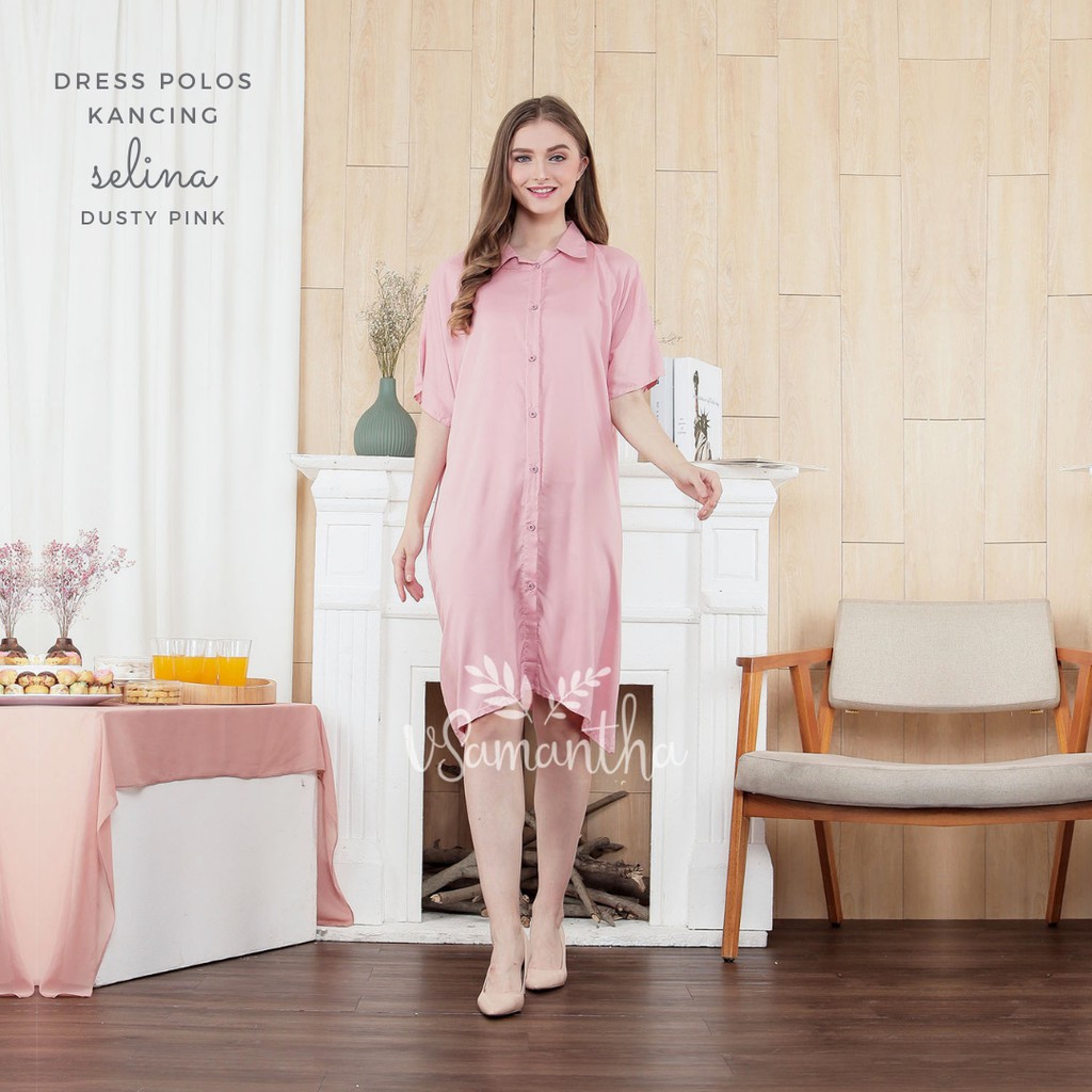 Home Dress Polos Kancing Selina