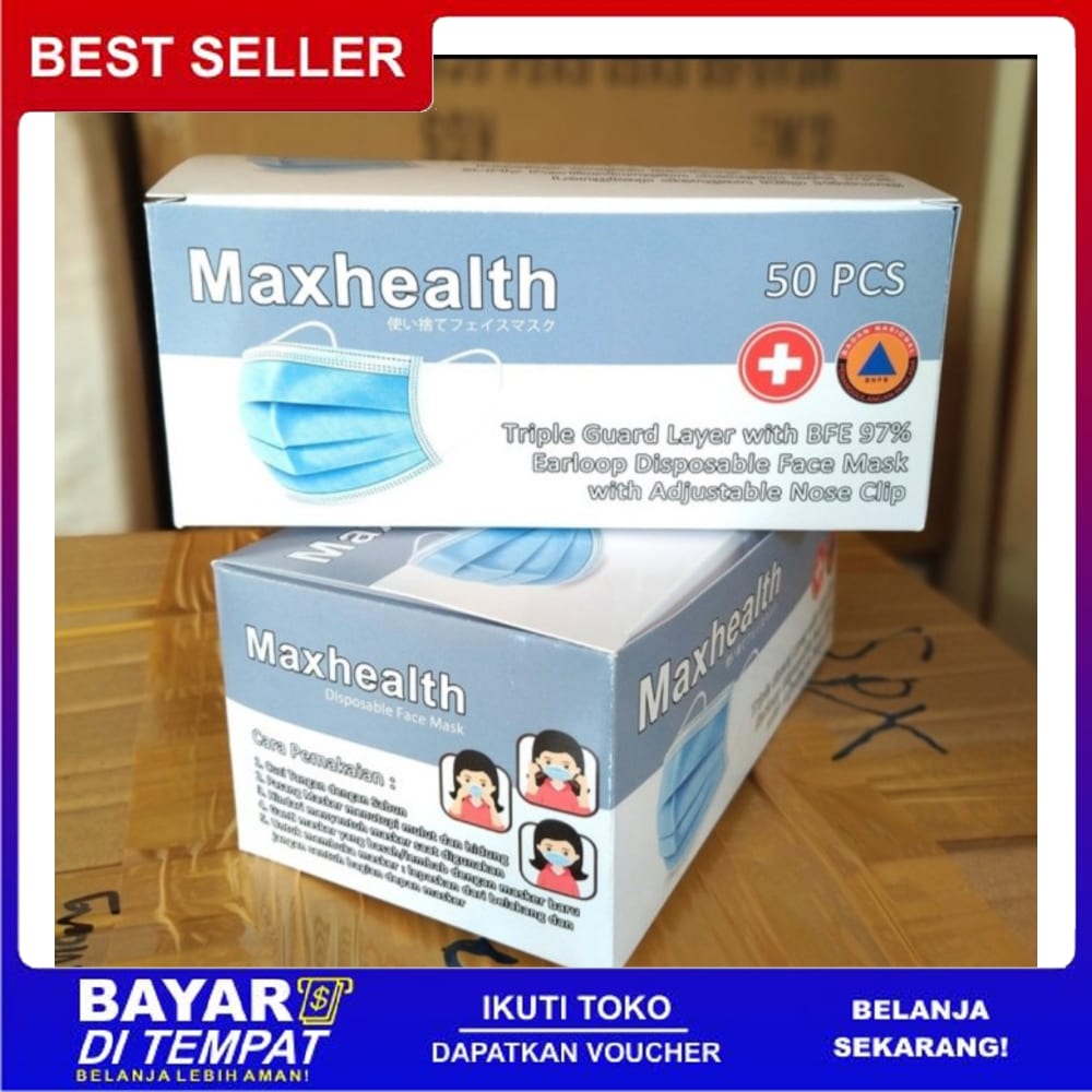 Masker 3 Ply isi 50 Pcs disposable Surgical mask Masker Bedah Earloop FF