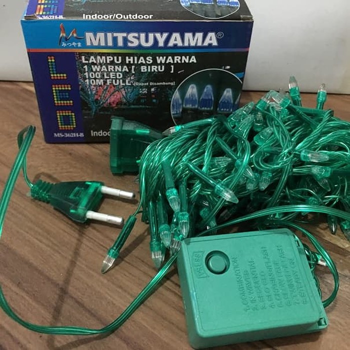 Lampu TUMBLR Hias Natal Kelap Kelip Warna Biru MS362H Blue 100LED 10M