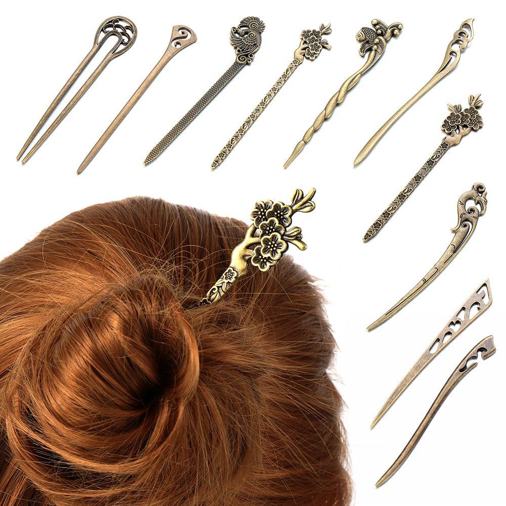 Top Vintage Hair Sticks Perawatan Rambut Fashion Aksesoris Rambut Styling Tools Hair Fork Bronze Jepit Rambut