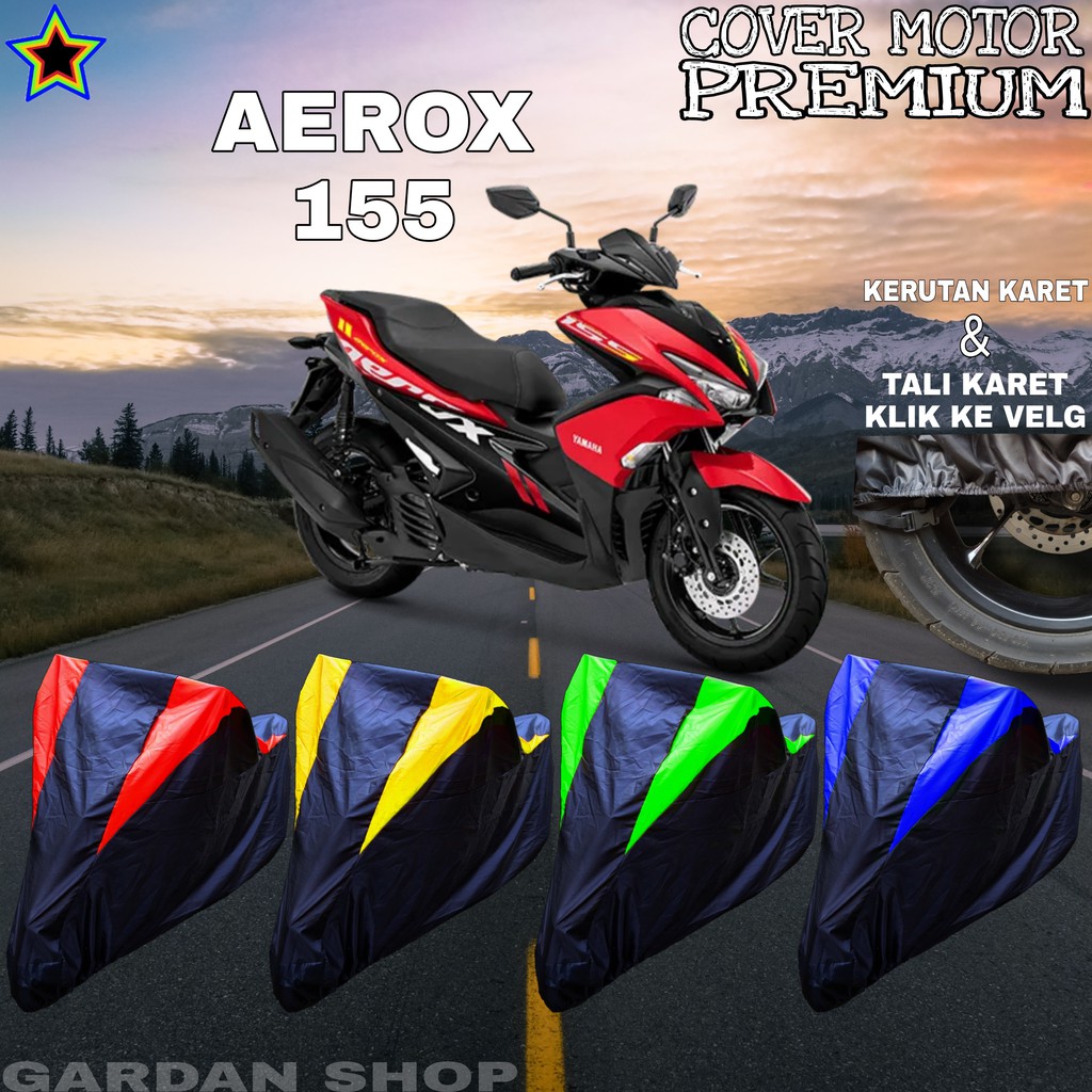 Sarung Motor AEROX 155 Hitam KONBINASI Body Cover Penutup Aerox PREMIUM