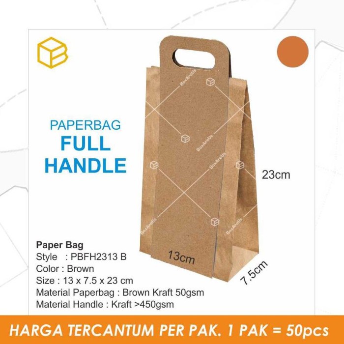 

(TERLARIS) Paper Bag, Kantong Roti, Lunch Paperbag Kraft Polos | PBFH2313 - Coklat