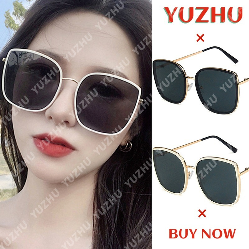 (YUZHU) COD Korea Square Ins Fashion Retro Bingkai Logam Kacamata Wanita UV400