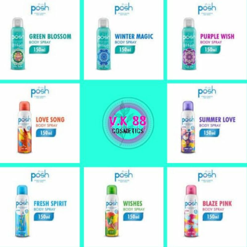 ⭐V.K 88⭐ Bodyspray Posh Hijab Purple Wish 150ml | POSH Spray Cologne Summer Love Botol 150ML | WISHE