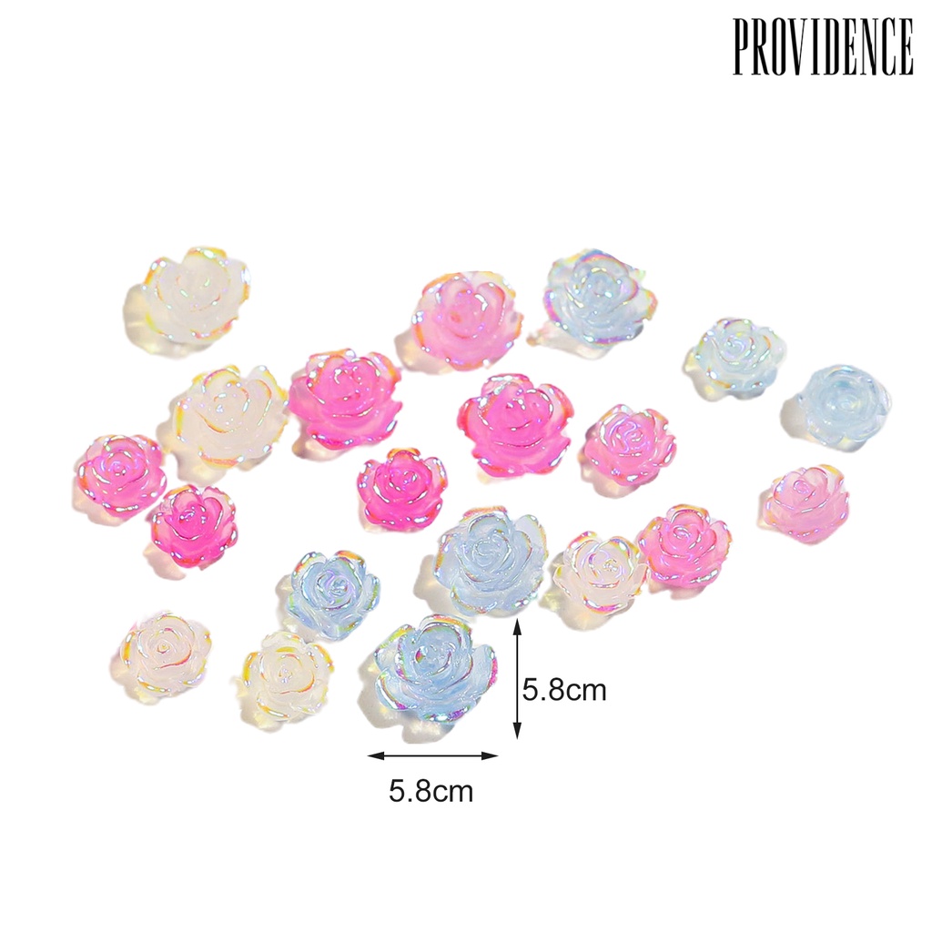 Providence 20Pcs / Set Berlian Imitasi Bentuk Bunga Camellia Untuk Dekorasi Nail Art / Manicure DIY