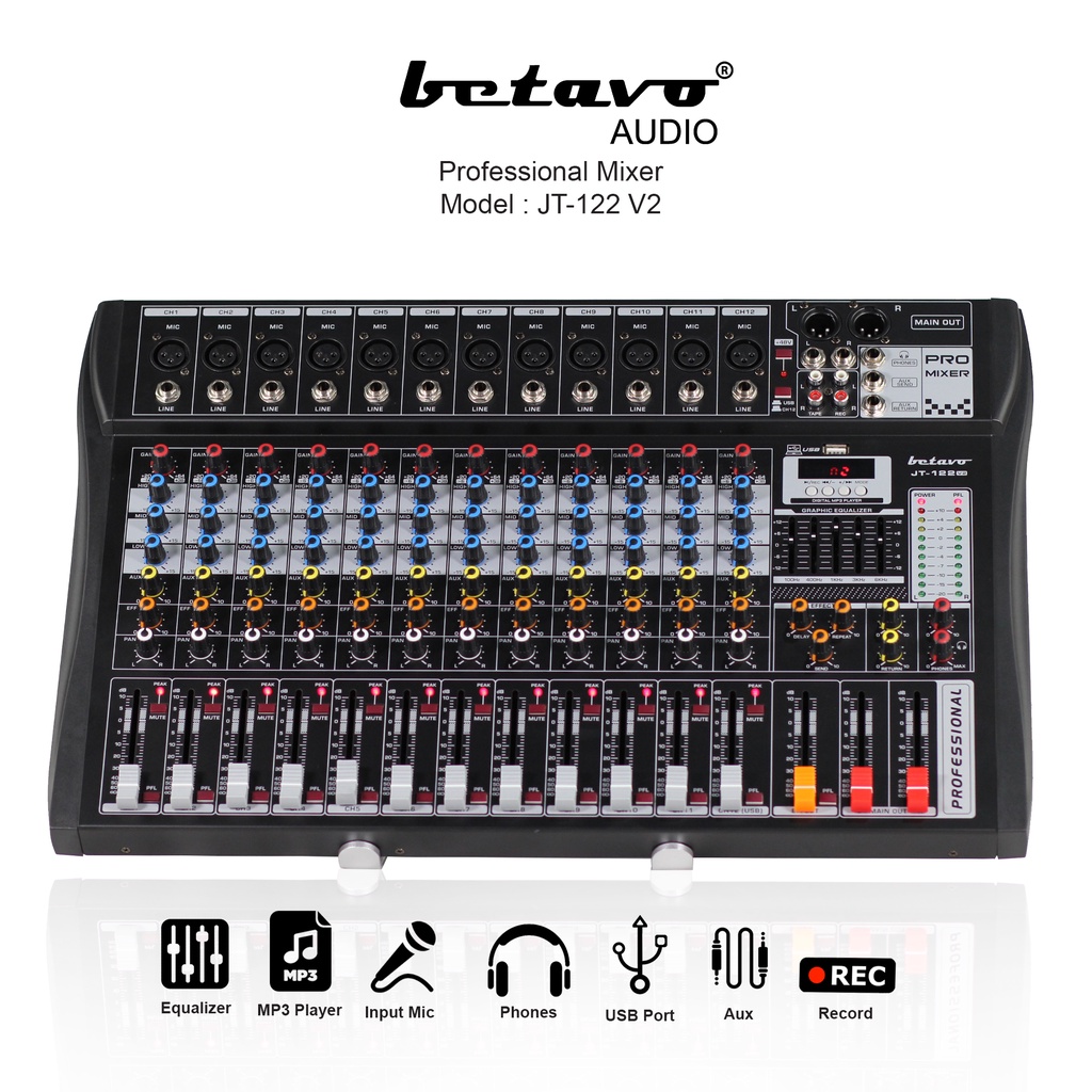 Audio Mixer profesional betavo JT 122 V2 / mixer audio / mixer / mixer sound system / ProAudioSound