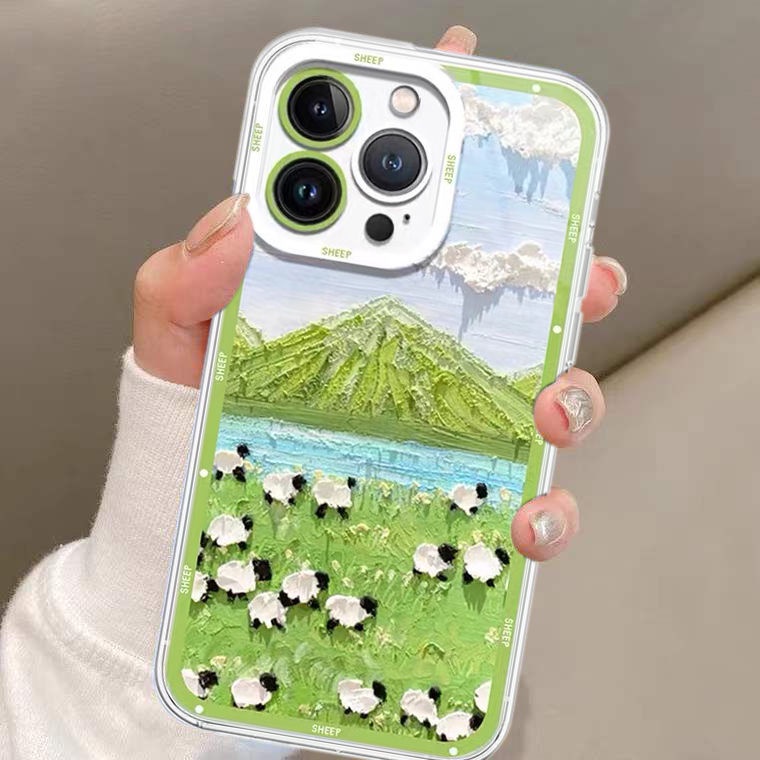 Soft Case Silikon TPU Motif Lukisan Cat Minyak Untuk Iphone 13 12 11 10 Pro XS Max X XR 8 7 6 6S Plus