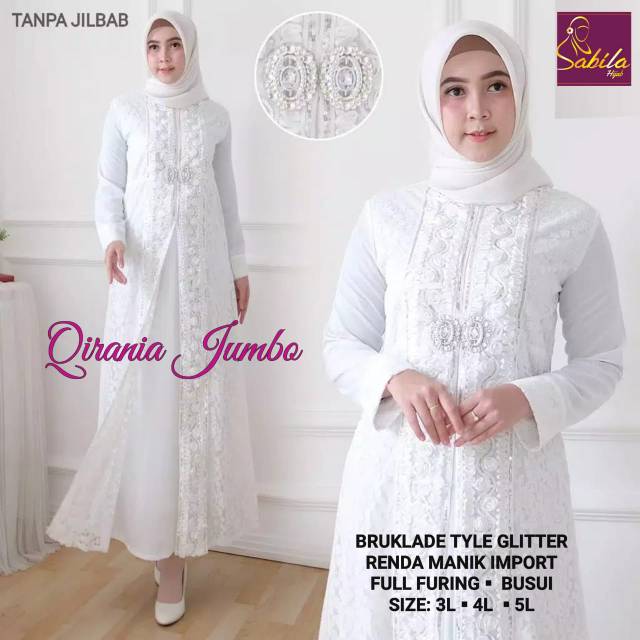 Gamis Putih Jumbo/Abaya Putih Jumbo /Gamis Putih Bigsize