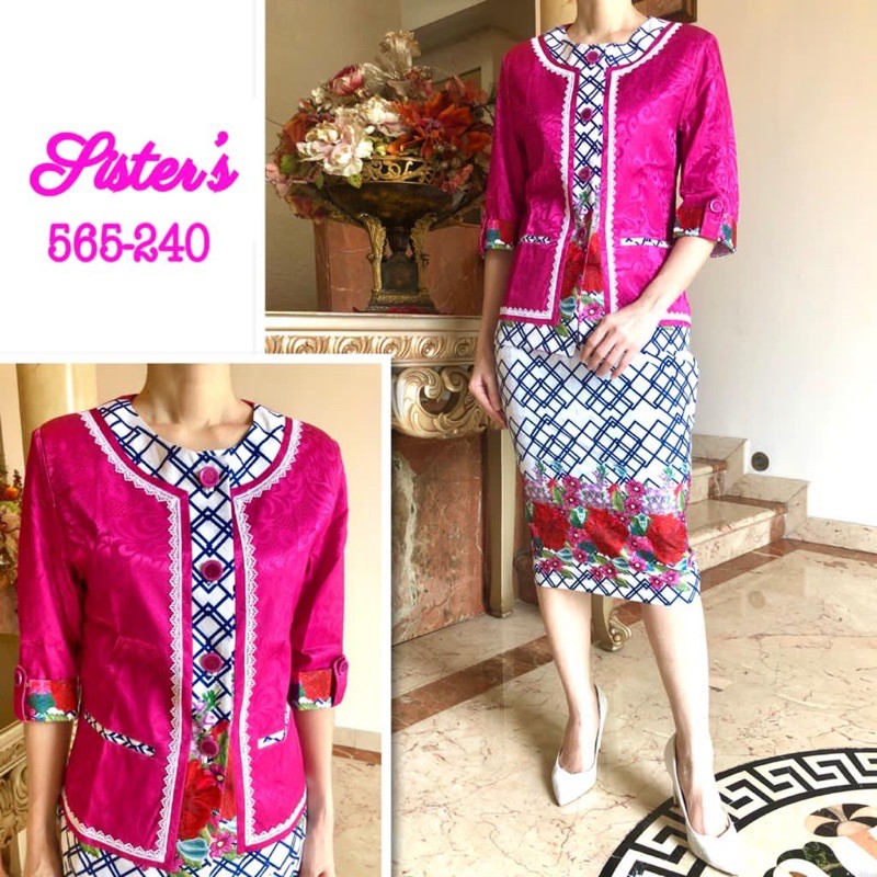 Blazer wanita . Setelan blazer wanita motif bunga. Setelan blazer wanita premium motif kekinian. Set