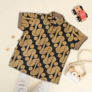 Kemeja Koko Batik Anak Motif Seno Sogan Parang Gede 1