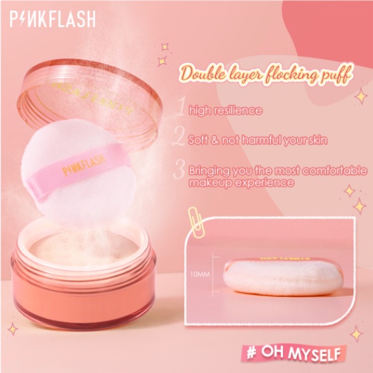 PINKFLASH #OhMySelf Matte Loose Setting Powder - Bedak Tabur Tahan Air &amp; Lama