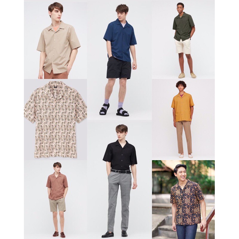 UNIQLO open collar short sleeve shirt / kemeja polos UNIQLO