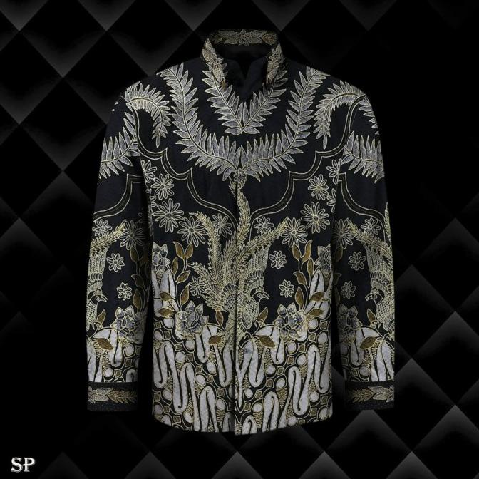 kain batik tulis prada emas hitam 564MK