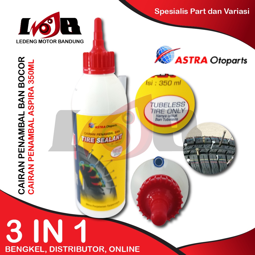 ASPIRA Cairan Anti Bocor 350ml Tambal Ban Tubeles Tire Sealant Motor Mobil Anti Ranjau Paku Protech