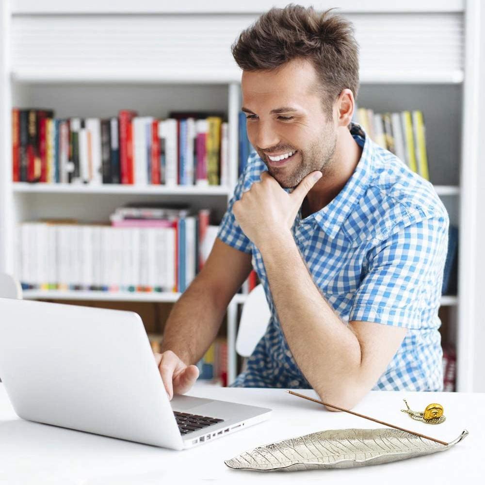 [Elegan] Set Tempat Dupa Zinc Alloy Daun Hadiah Ash Catcher Keong Budha Perlengkapan Pedupaan