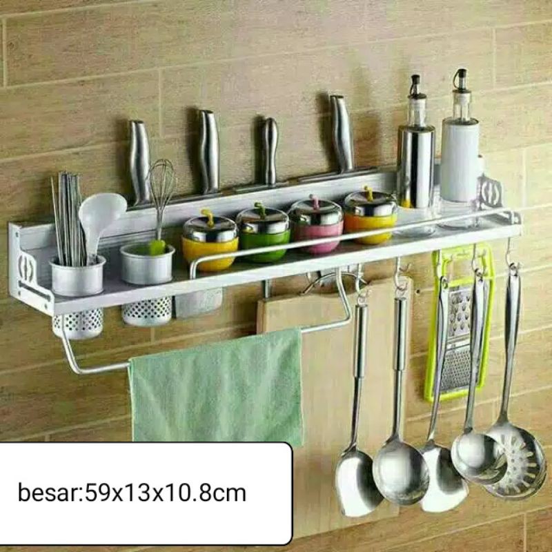(size besar)rak dapur gantung/rak aluminium dapur/rak peralatan dapur