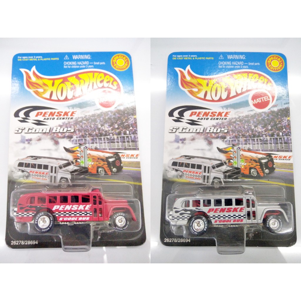 Hot Wheels Penske auto center bis Scool bus School ban karet klasik