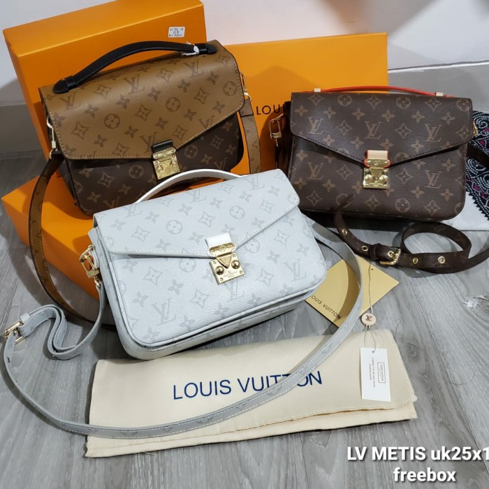 Code453❤ Tas Selempang Wanita Lv Metis Pochette Import Semi Premium - Putih