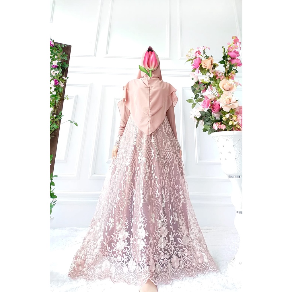 Gamis Busui Brokat,Gamis Wanita Muslim, Gamis Pesta, Gamis Brokat, Dress Brokat Wanita Murah, Dress 