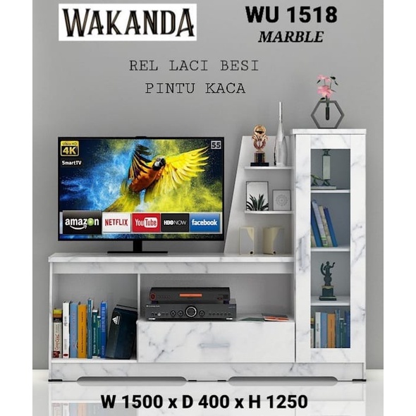 Lemari TV Minimalis 150cm - Rak TV Murah - Meja TV kombinasi Rak Medan WU1518