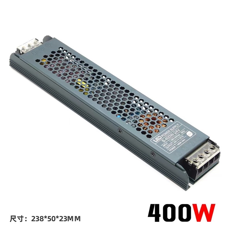 LED Power Supply Black Edition Slim Tipis 24v 100w 200w 300w 400w | Adaptor Trafo 24v Hitam kecil