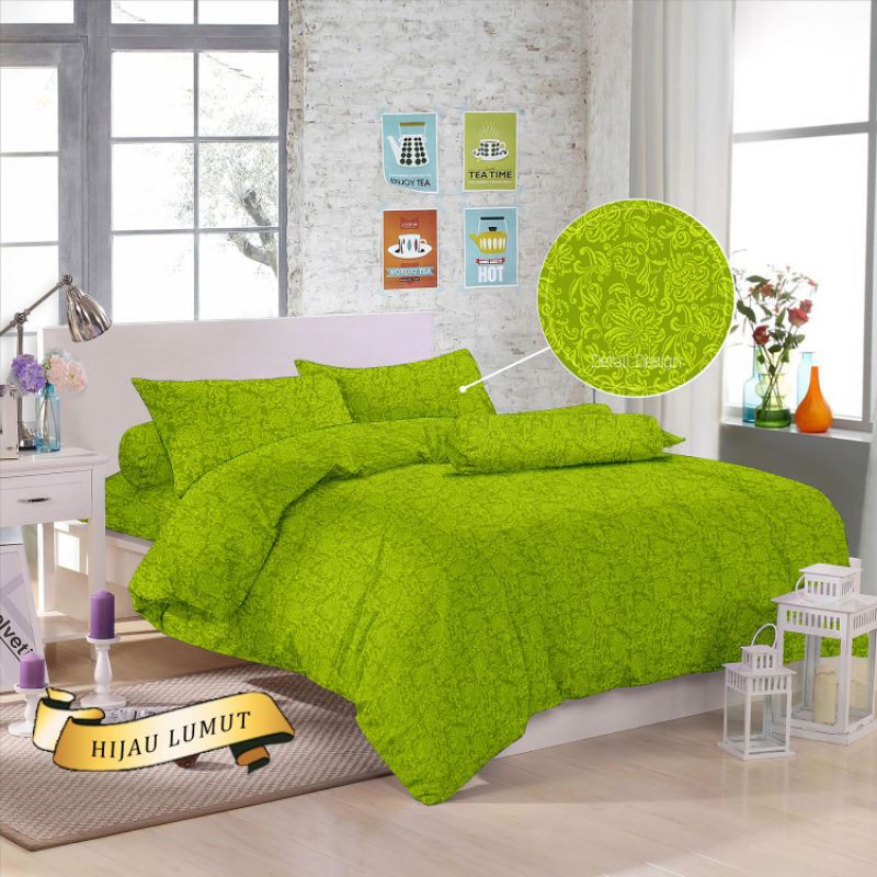 Sprei Monalisa embos polos hijau lumut